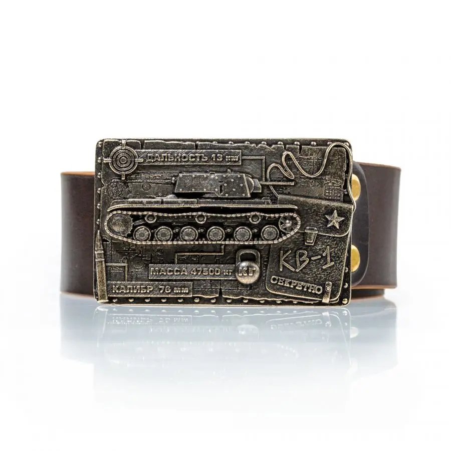 РЕМЕНЬ КОЖАНЫЙ С ПРЯЖКОЙ ТАНК КВ 1|Церковные сувениры| |