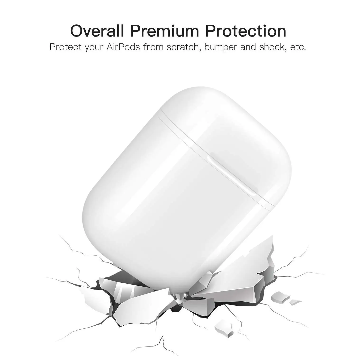 Стандартный беспроводной чехол для зарядки Airpods QI Airpods, чехол для беспроводного зарядного устройства, совместимый с любым беспроводным зарядным устройством