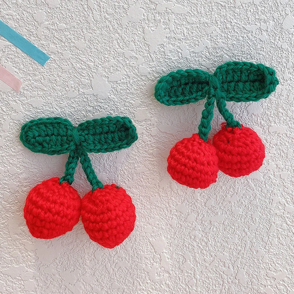 Horquillas de adorno de felpa para ni&ntilde;a, horquillas de punto de cereza, pinzas para el pelo de colores para fiesta, pasadores adorables, accesorios para el cabello para ni&ntilde;a, 1 ud.-4