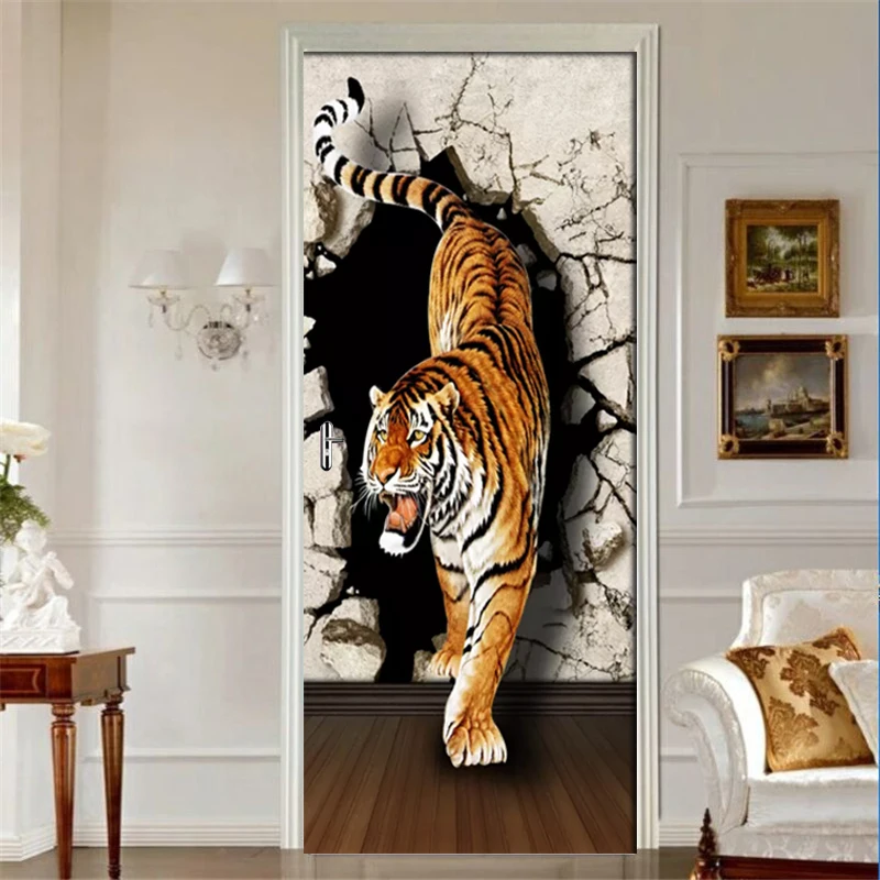 Водонепроницаемые самоклеящиеся съемные дверные наклейки из ПВХ сделай сам