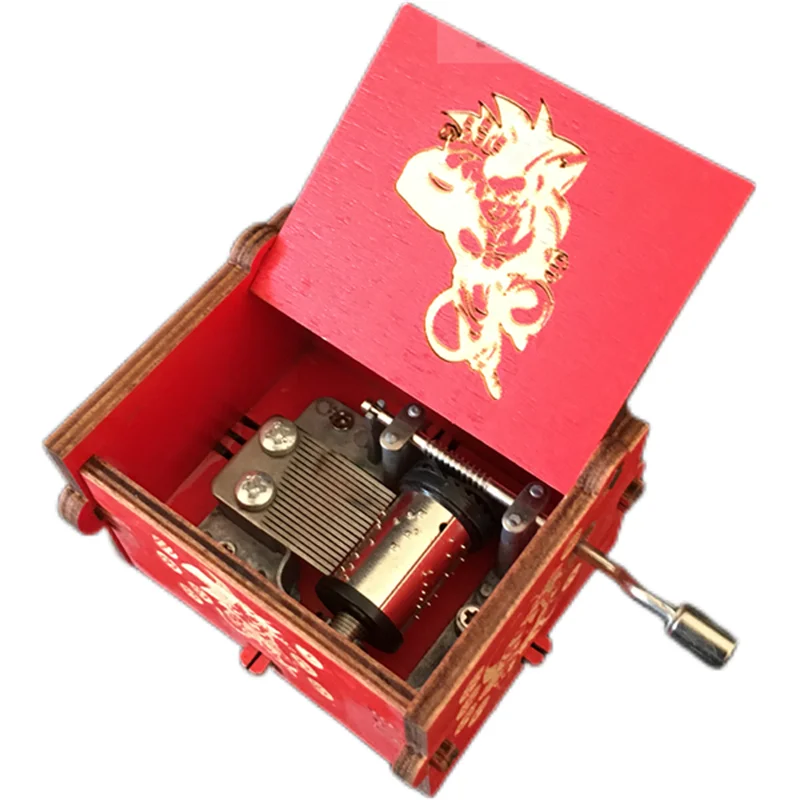 Музыкальная шкатулка Dragon Ball с рукояткой резные деревянные музыкальные подарки
