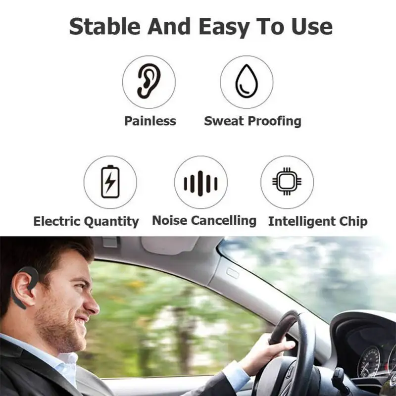 Беспроводные Bluetooth наушники Ligofwis с ушным крючком Bluetooth4.1 Спортивная гарнитура для