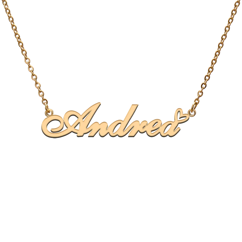 

God with Love Heart Personalized Character Necklace with Name Andrea for Best Friend Jewelry Gift