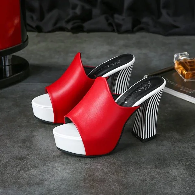 Босоножки женские на массивном каблуке элегантные туфли платформе пикантные