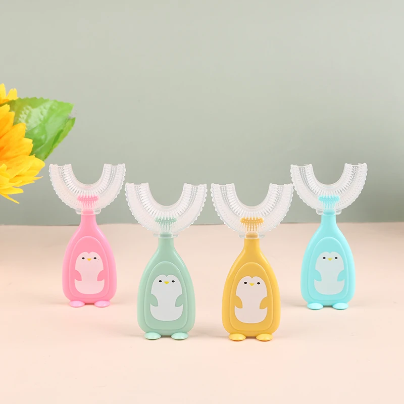 

Детская зубная щетка, детская зубная щетка для ухода за полостью рта, силиконовая U-образная зубная щетка, детская зубная щетка для ухода за ...