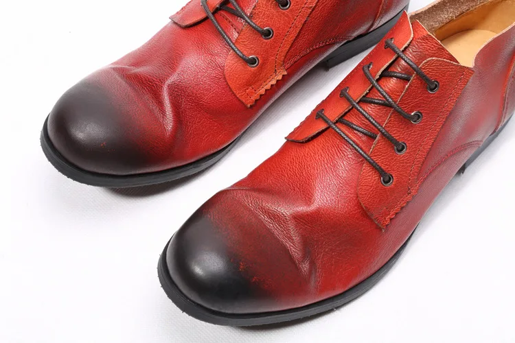 

Genuine Leather Men Ankle Boot Spring New Fashion Shoes Man Outdoor Comfy Classic Male Shoes Durable Outsole Men Casual Boots