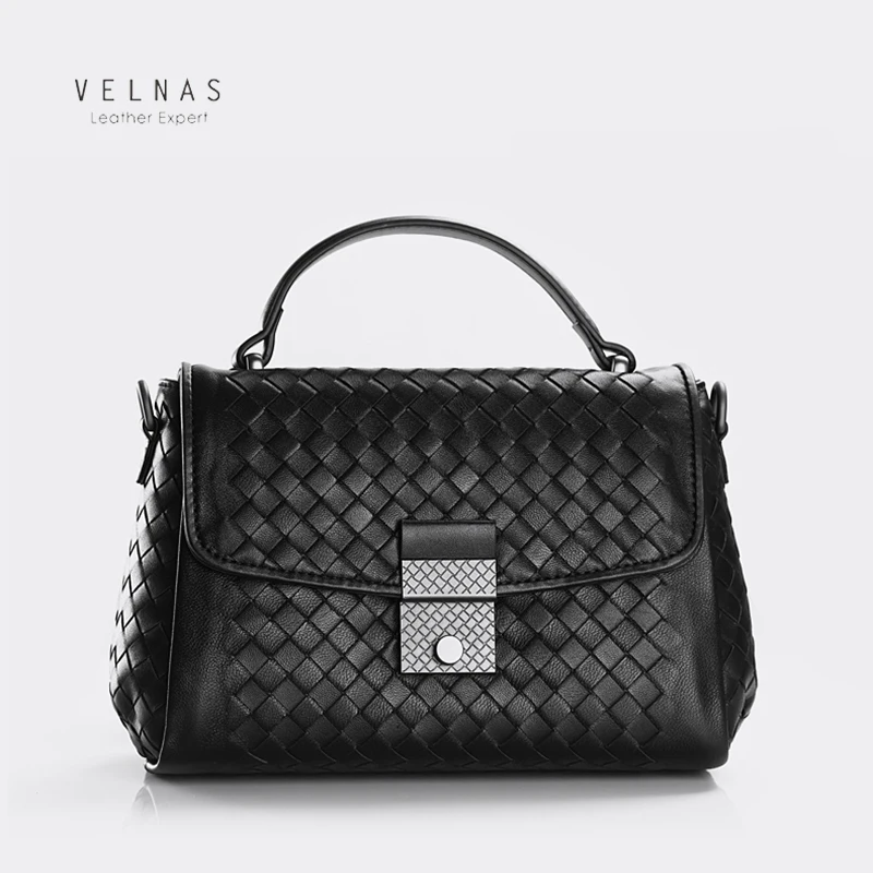 

Женская сумка через плечо из натуральной кожи, тканая сумка, модная сумка, простая сумка большого размера, новая темпераментная повседневна...