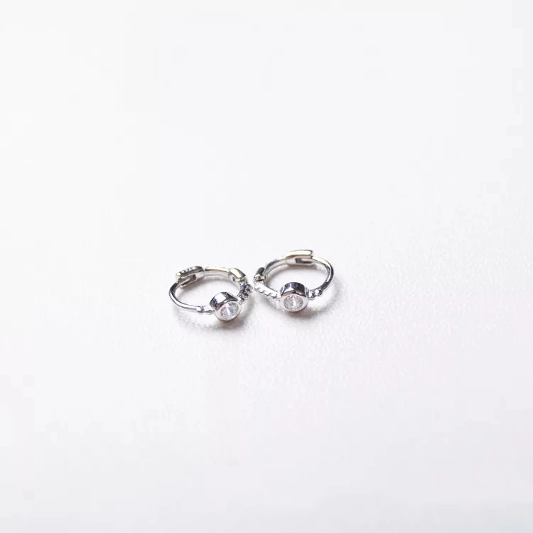 1 pair silver 7mm Серьги из стерлингового серебра 925 пробы, простые мини-циркониевые круглые серьги, Пряжка для ушей, милый тренд, дикие классические серьги для девочек, ювелирные изделия - Окраска металла: 1 pair silver 7mm