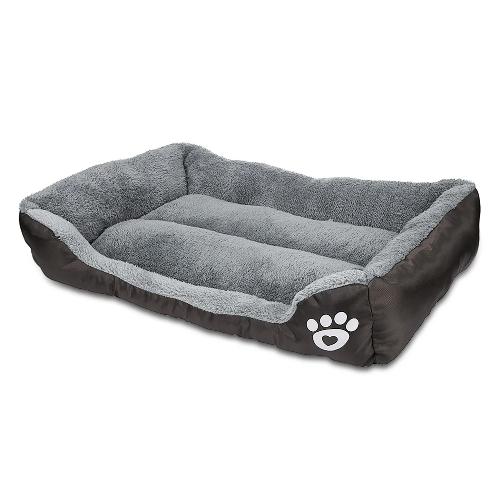 Pet Dog Bed Cushion House Mat Ultra-soft Paw Print Water-resistant Dog Cat Warm Bed Fits Most Pets Warm Dog Blanket Winter Beds