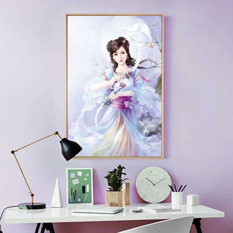 Краски по номерам любителей искусства Китайская леди Русалка КРАСОТА живопись