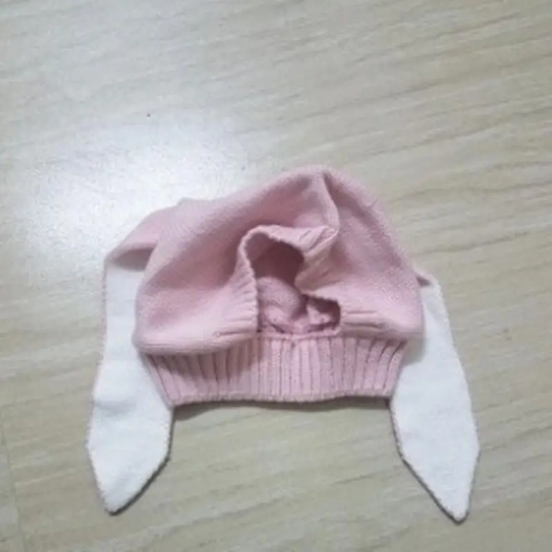 as the picture shows Новые стильные милые детские шляпы для мальчиков и девочек, вязаные шапки с кроличьими ушками, зимние теплые шапки Кепка головной убор - Цвет: as the picture shows