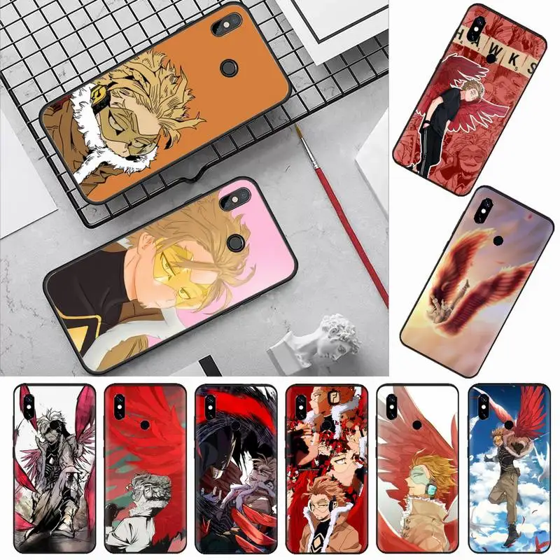 

BNHA Hawks Coat Japan anime Phone Case For Xiaomi Redmi note 7 8 9 t max3 s 10 pro lite coque shell cover funda