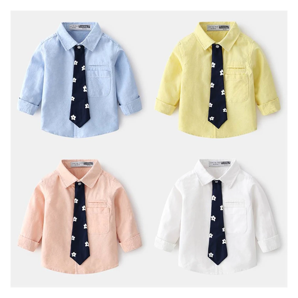 Детские рубашки для мальчиков 2021 весеннее платье с длинными рукавами малышей