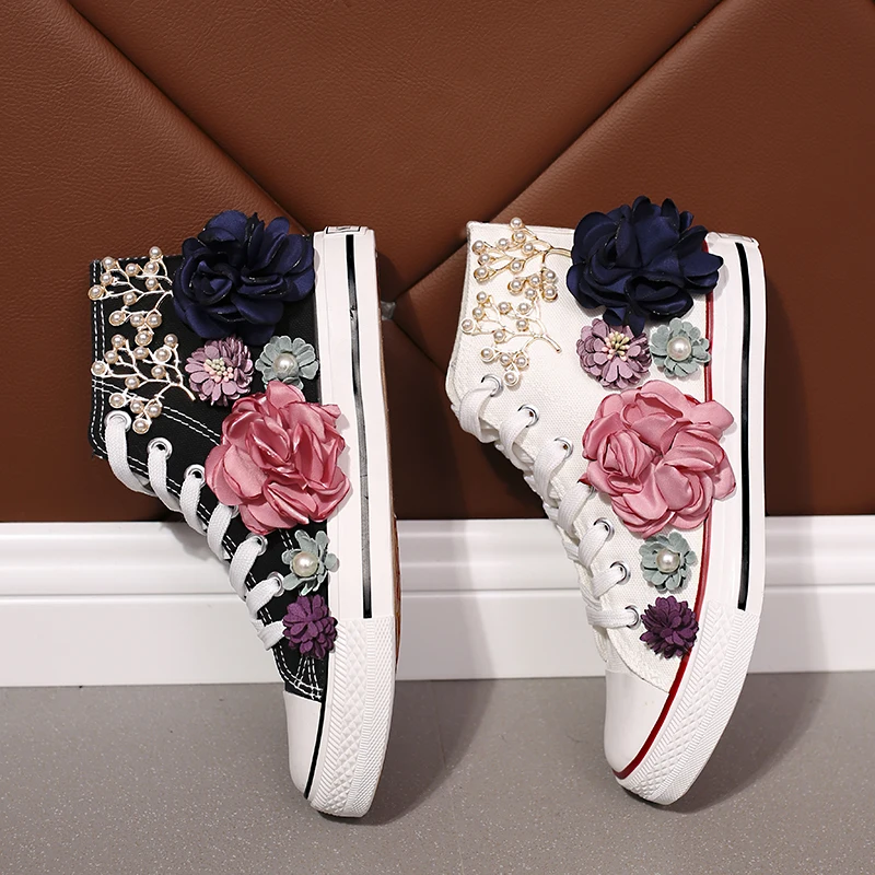 Лидер продаж женские туфли из парусины Яркие модные повседневные с инкрустацией