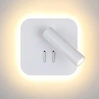 nordic led wall lamp with switch spotligh 6w backlight free rotation sconce indoor wall light for home bedroom bedside light