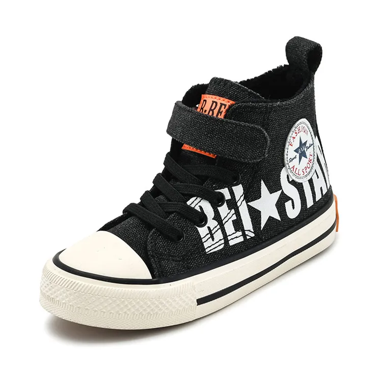 black with Plush Новинка; сезон осень-зима; детские ботинки; очень теплые кожаные ботильоны; Брендовая обувь для мальчиков и девочек; водонепроницаемые кроссовки; модная обувь - Цвет: black with Plush