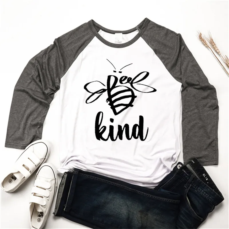 Женская футболка с длинным рукавом и рисунком пчелы Забавные футболки графикой