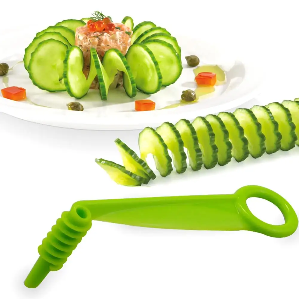 

Cucumber Spiral Slicer Fruit and Vegetable Rotating Slice Multi-function Cutting and Cutting Device Creative Chipping Knife (ran