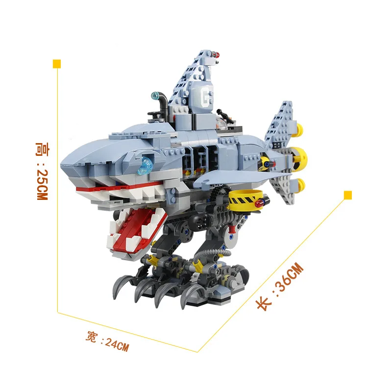 Ninjaed Legoed City Garmadonlys Акула мех атака строительный блок модель совместима 70656 детские