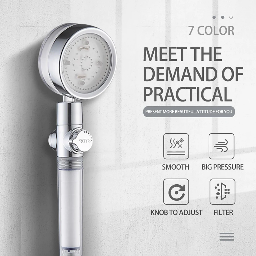 led hand shower head for bath and high pressure water saving filter bathroom accessories spa rain portable showerhead sets free global shipping