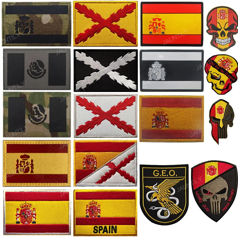 Испанская серия с вышивкой ESP ИК нашивка из ПВХ боргундская испанская нация флог