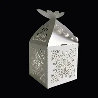 50Pcs Cross Flower Laser Cut Wedding Favors Gifts Box Religious Candy Boxes With Ribbon DIY Baby Shower Wedding Party Decoration