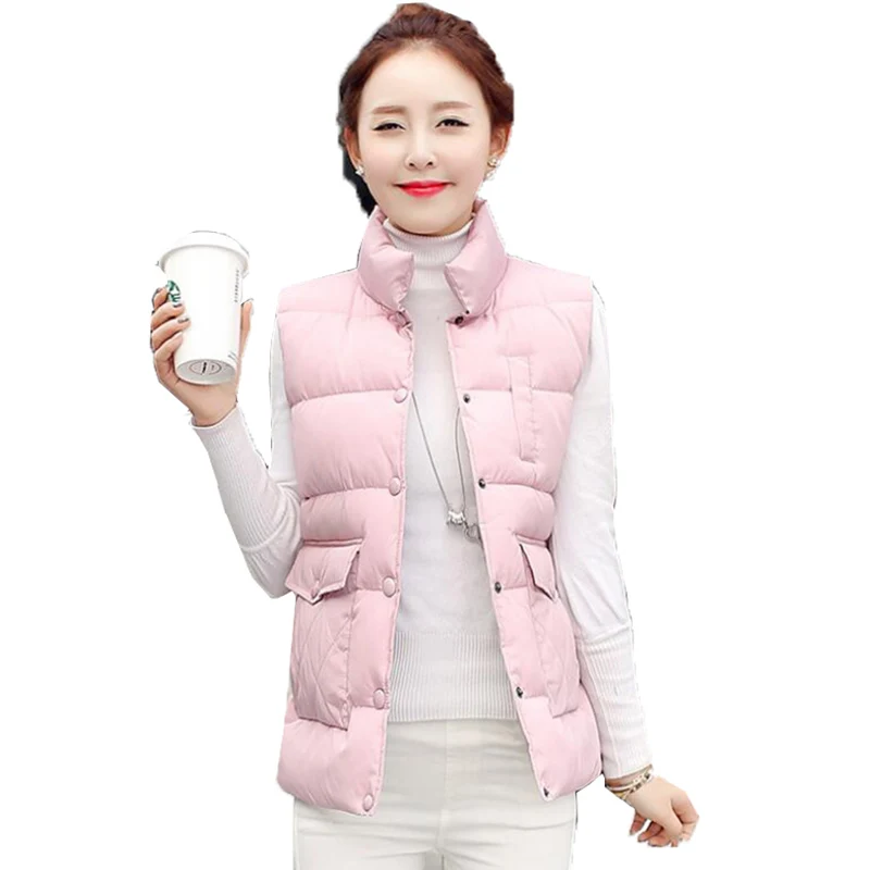 Женский однобортный жилет теплый короткий большого размера без рукавов