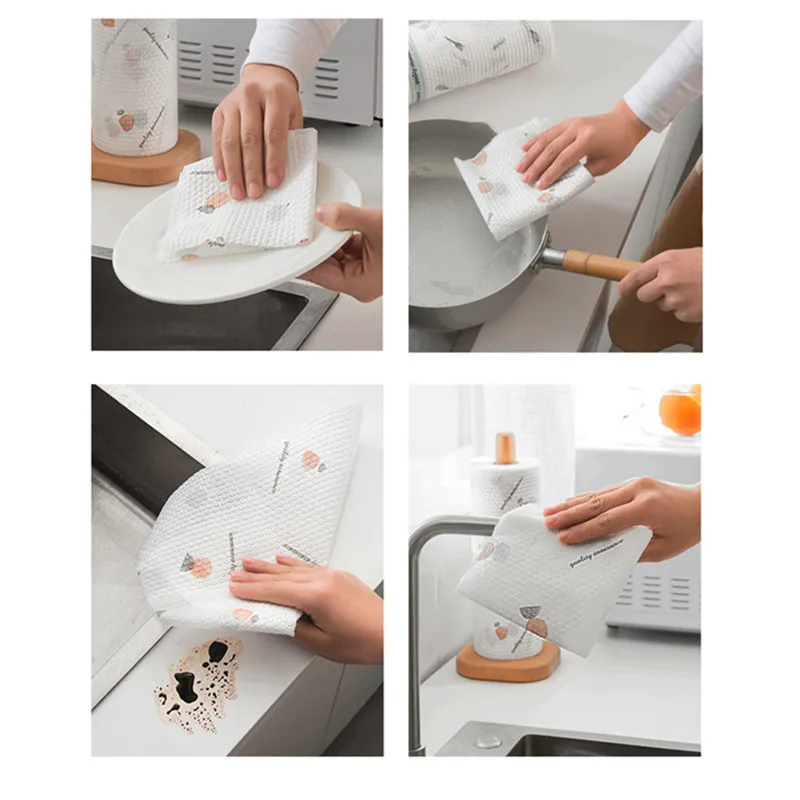 50 шт./рулон одноразовая Нетканая ткань для мытья и чистки|Чистящие салфетки| |