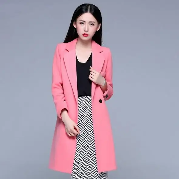 Manteau Hiver 2020 зимнее пальто женское элегантное теплое шерстяное на одной пуговице