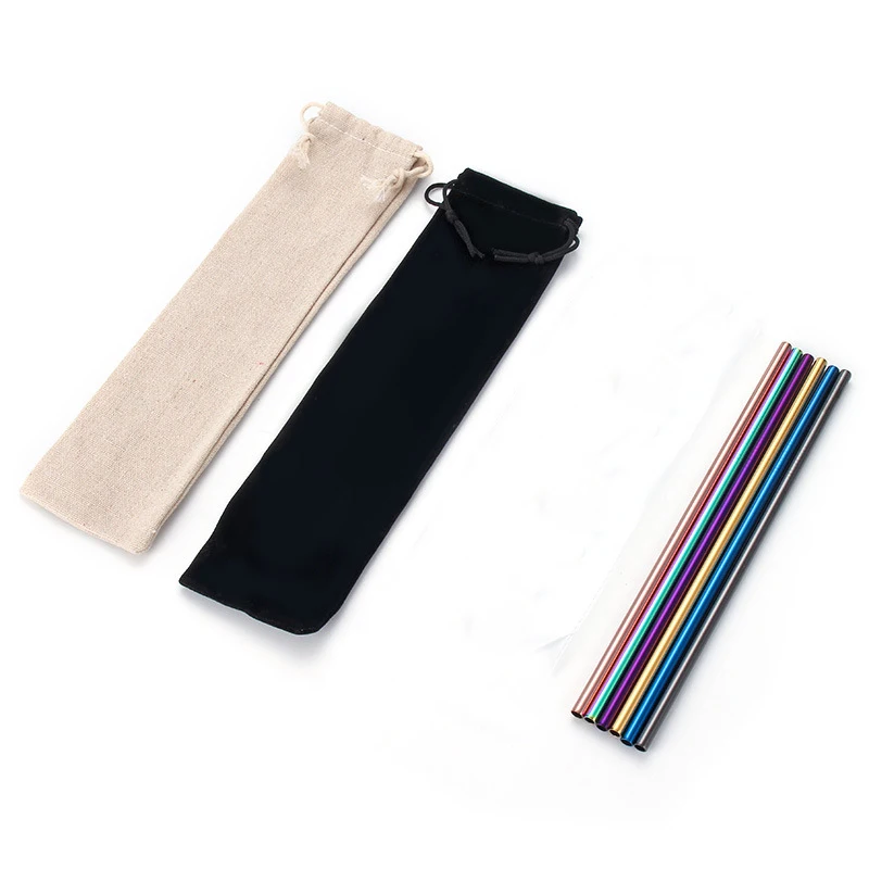 Набор многоразовых трубок из нержавеющей стали 5 шт. титановое покрытие металл 304