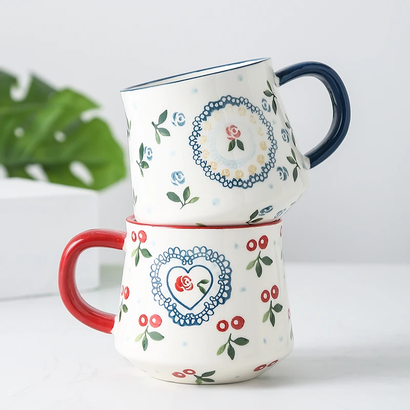 

Cherry mug Ceramic mug Water cup Coffee cup milk cup breakfast cup home mugs coffee cups coffee mug christmas mugs