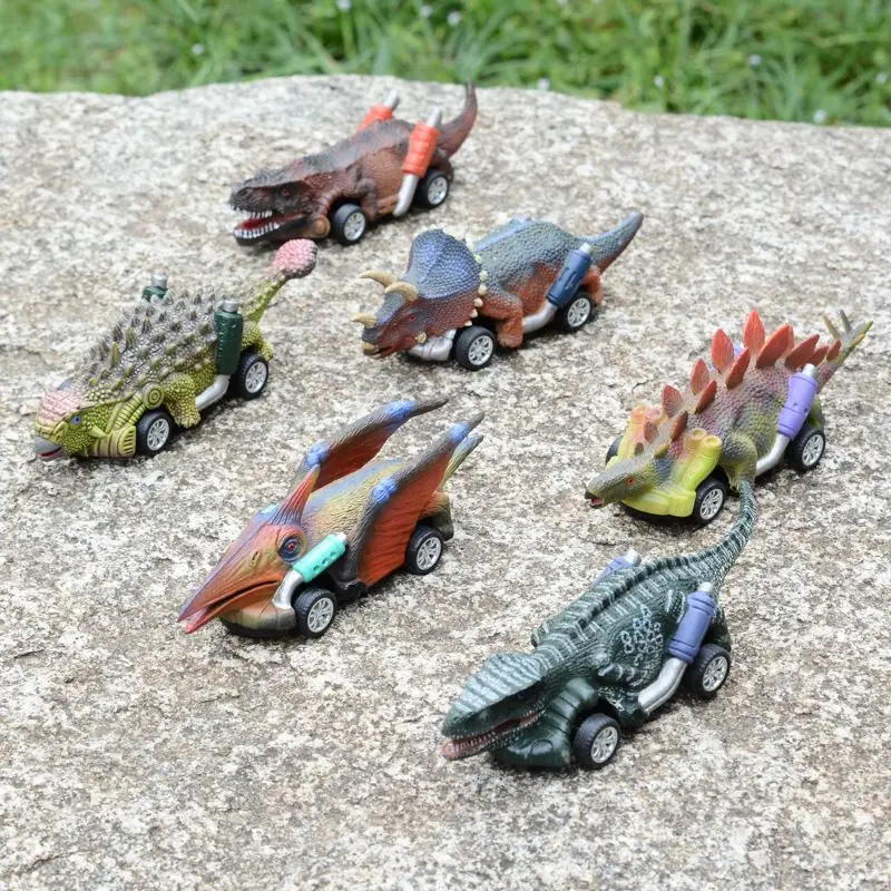 

85DE Pull Back Dinosaur Cars Toys 6 Pack Dinosaur Roadster Party Favors Games Dino Toy for 3 Year Olds Boys Kids Toddlers