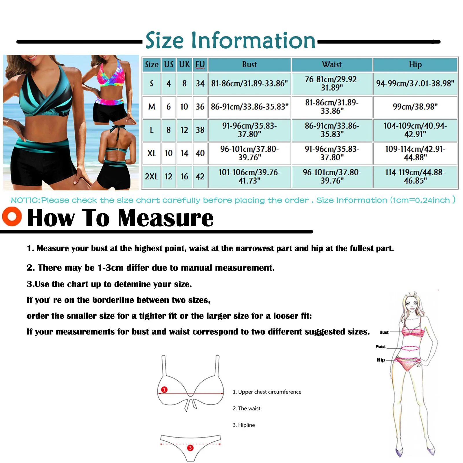 

Bikini Women's Neck Strap Chest Cross Sexy Beach Swimsuit Push Up Bikini Set Summer Printed Bikini Fashion Beachwear Biquini