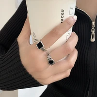 round roman numeral ring hollow finger rings black circle jewelry for women party accessories gifts
