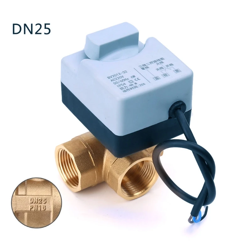 Трехпроводный Электрический моторизованный шаровой клапан AC220V два управления