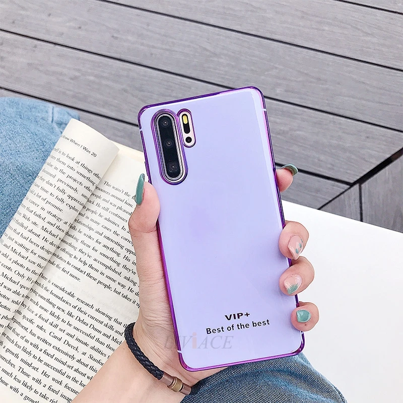 purple Роскошный мягкий чехол из ТПУ с покрытием для huawei p30 pro p20 lite mate 20 30 honor 9 10 lite 8x p smart y9 nova 3 3i силиконовый чехол - Цвет: purple