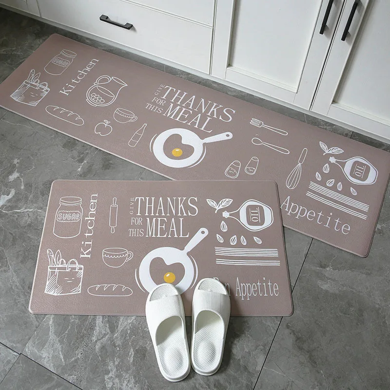 Длинный кухонный нескользящий коврик простой геометрический водоотталкивающий