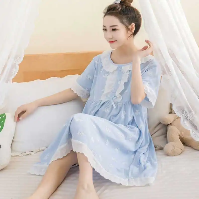 

Pregnant women's sleeping dress and breast-feeding clothes go out in summer fashion thin confinement clothes postpartum