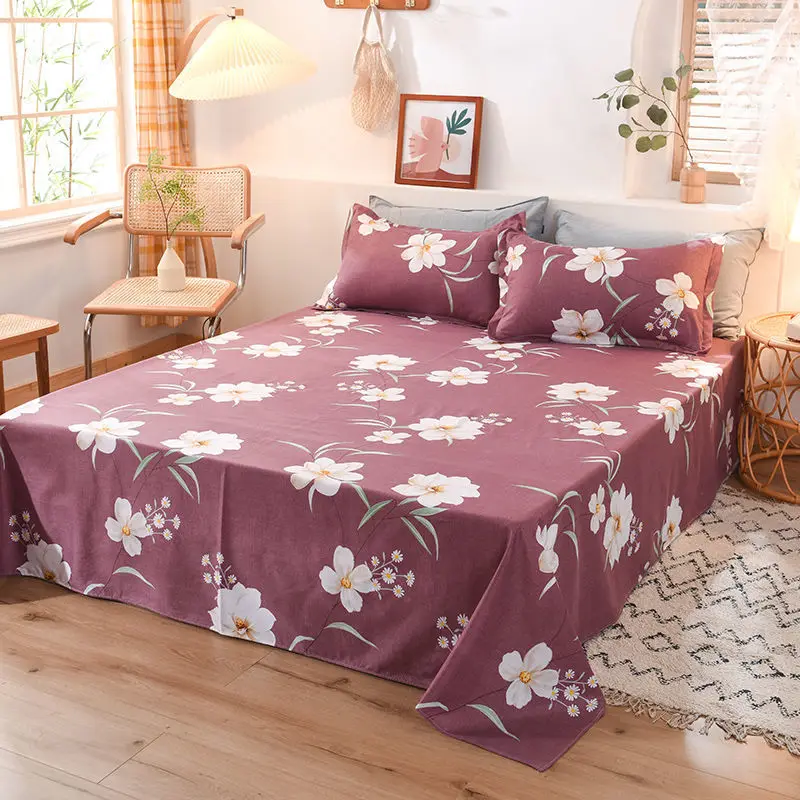 

[Sheet + Pillowcase] 3-piece set of bed sheet Kang single four seasons universal bed sheet double single student dormitory
