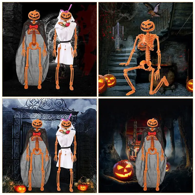 

2pcs Skeleton Decor Halloween Ornament Plastic Party Accessory Hanging Adornment