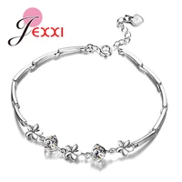 elegant aaa cubic zirconia with flower bracelet 925 sterling silver bracelets jewelry for women engagement wedding