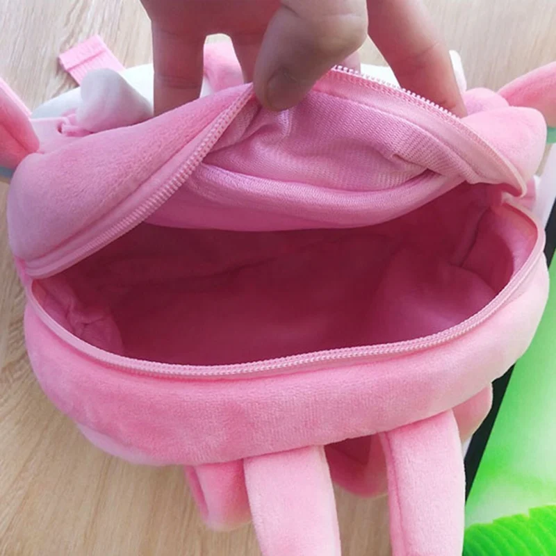 Детский пушистый рюкзак с единорогом для девочек плюшевый школьный на молнии