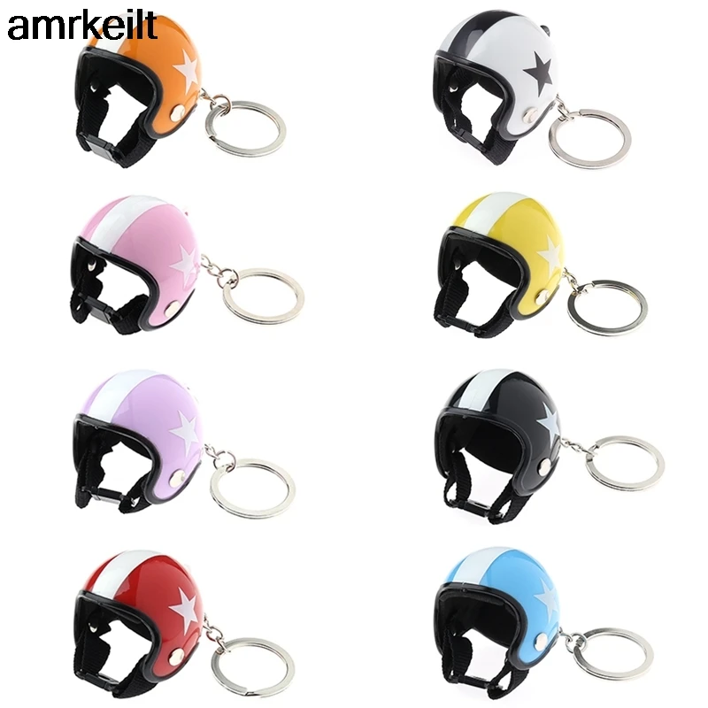 

Car Auto Five-star Keychain Pendant Classic Key Ring Keyfob Casque Holder Creative Motorcycle Safety Helmets Car Accessories