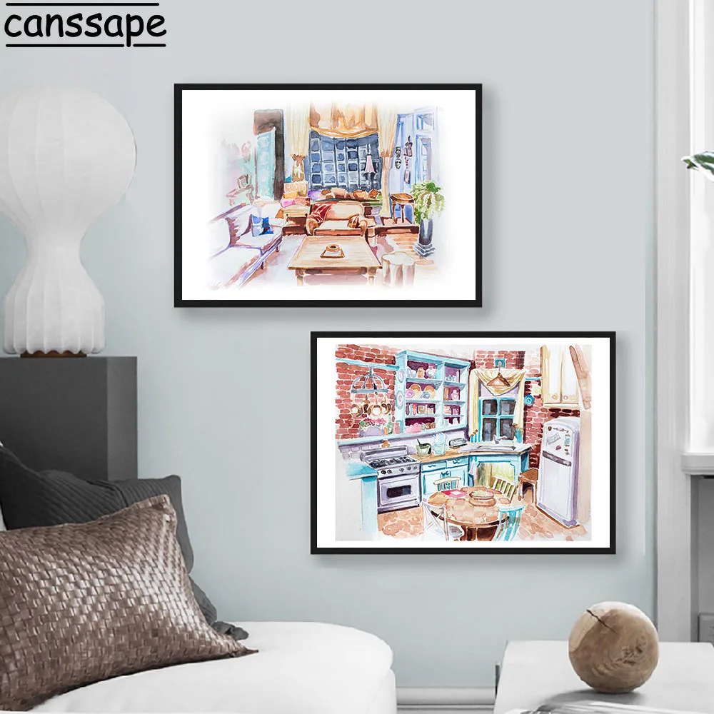 

Golden Girls Kitchen And Living Room Friends Wall Art Painting Tv Show Poster Canvas Art Friends Tv Show Picture Apartment Decor