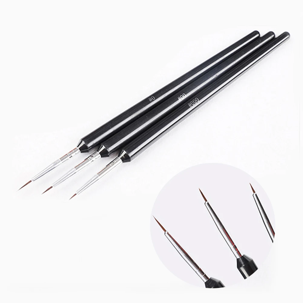 Hot Professional Nail Art Tool 3Pcs Painting Brush Hook Line Pull Flower Pen Gel Picker Rhinestones Decoration | Красота и здоровье