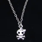 20 шт Новое модное ожерелье 16x9 мм Скелет Череп Серебряные Подвески Короткие Длинные для женщин мужчин Colar подарок ювелирные изделия Чокер