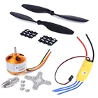 Бесщеточный двигатель A2208 A2212 1000 кв KV1400 1045 кВ + 30A ESC + комплект пропеллеров Quad-Rotor для РУ самолетов, мультикоптеров