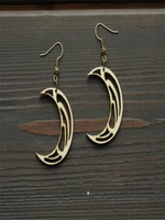 wooden earrings earrings as a gift moon handmade earrings
