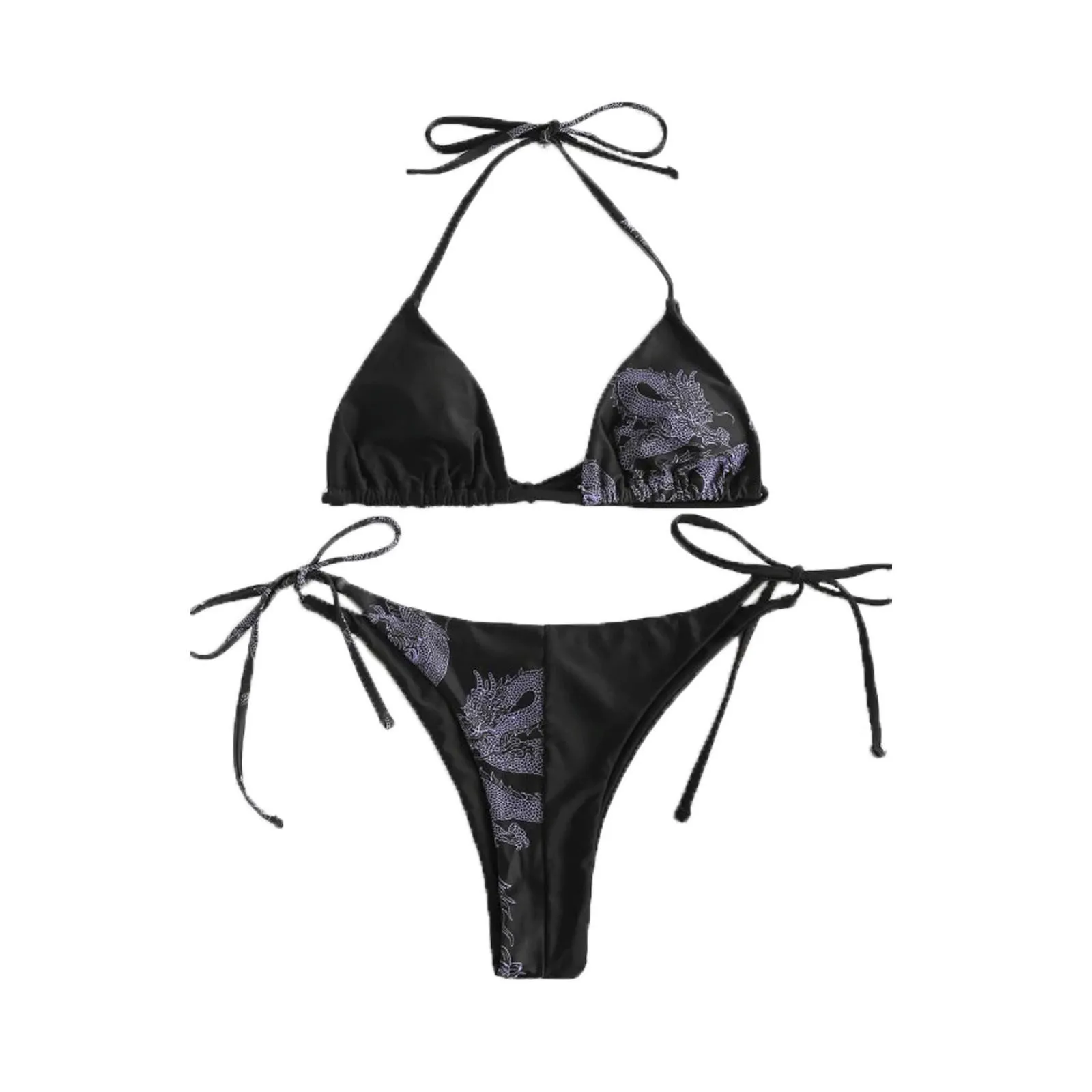 

Women Bandeau Bandage Print String Sexy Bikini Set Push-up Brazilian Swimwear Beachwear Swimsuit Ropa Mujer Verano 2021