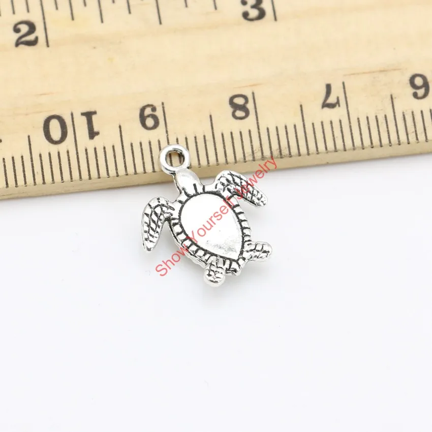 

40PCS Silver Plated Turtle Tortoise Charms Pendants for Jewelry Making Bracelet DIY Handmade Craft 18X15mm